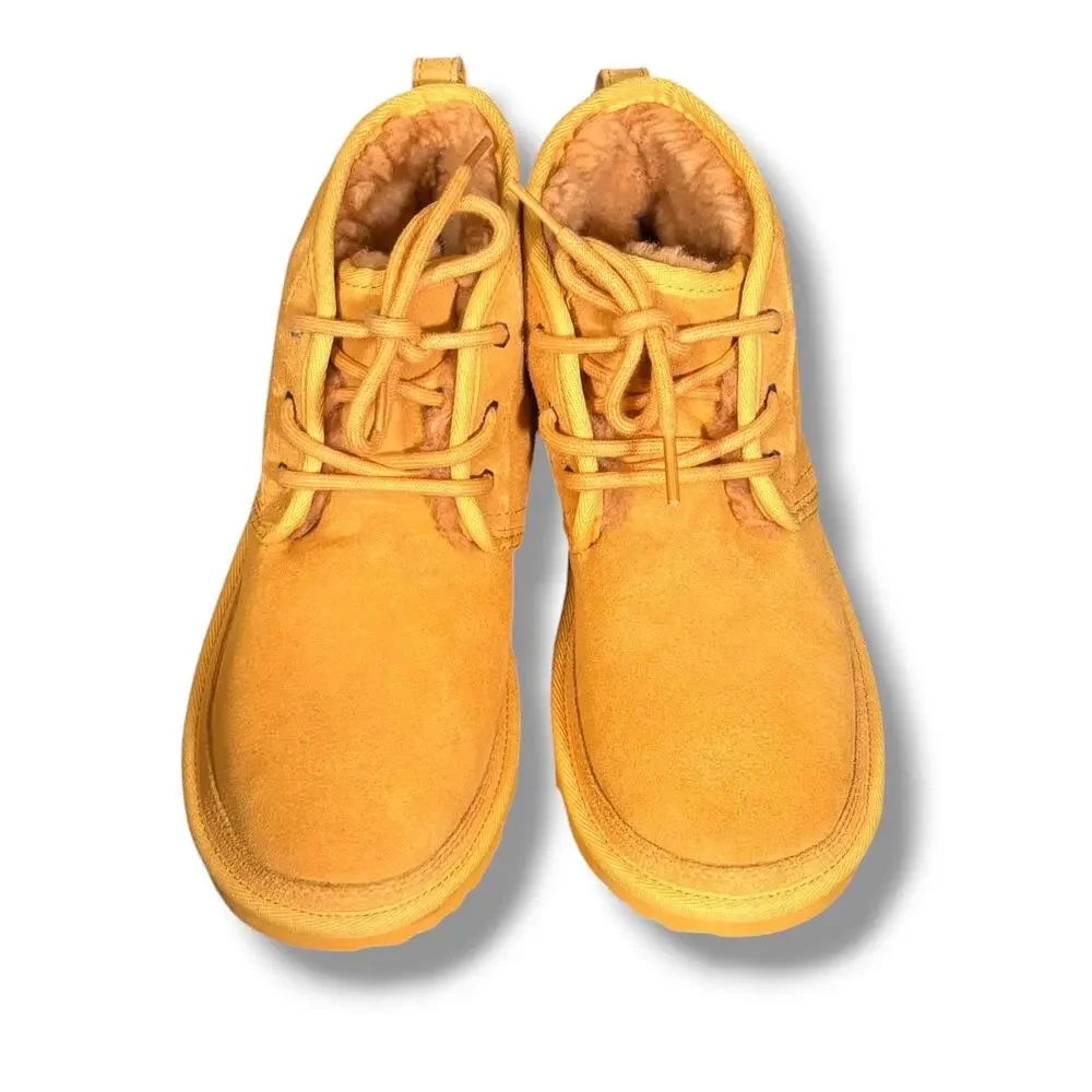 UGG Neumel Yellow Suede Chukka Boots Shearling Lined Youth Kids Size 4 Comfy
